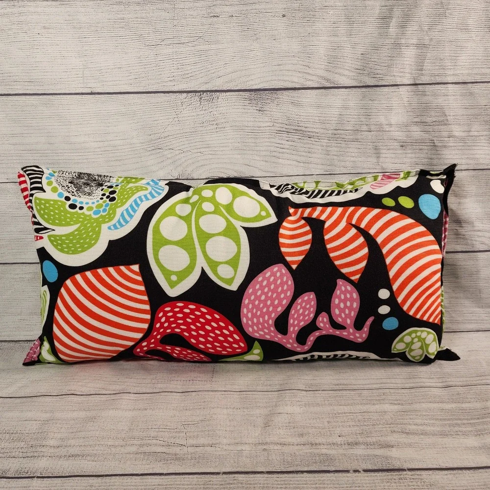 Vintage IKEA Throw Pillow Owl Hedgehog Mushroom Black Multicolor Retro